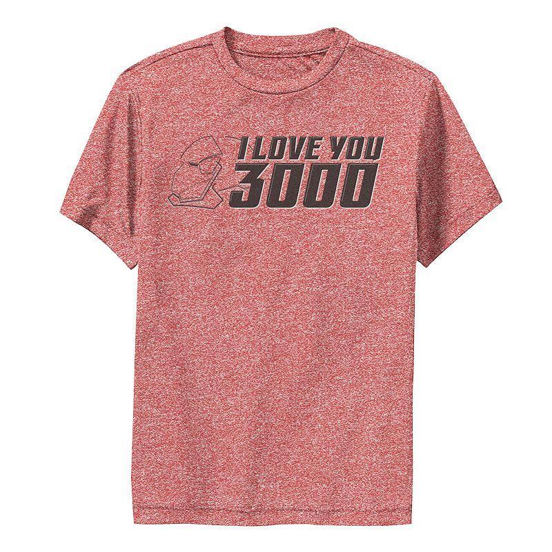 Boys 8-20 Marvel Avengers Endgame I Love You 3000 Iron Man Outline Performance Graphic Tee, Boys Red Grey Product Image