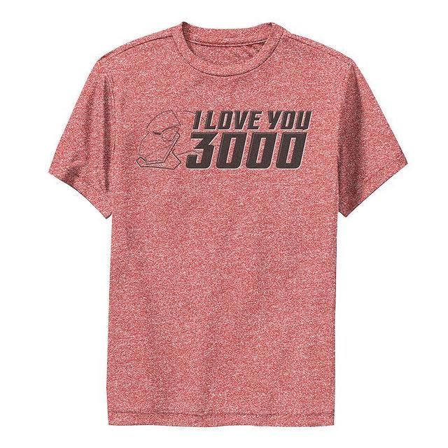 Boys 8-20 Marvel Avengers Endgame I Love You 3000 Iron Man Outline Performance Graphic Tee, Boys Red Grey Product Image