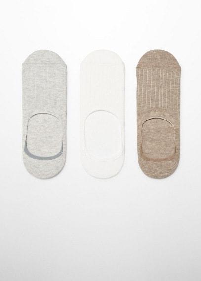 MANGO MAN - 3-pack of ribbed cotton socks beigeMen Product Image