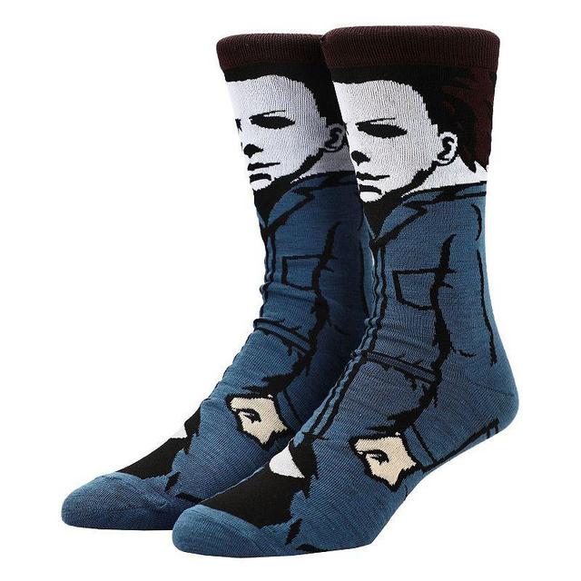 Mens Halloween Michael Myers Crew Socks, Multicolor Product Image