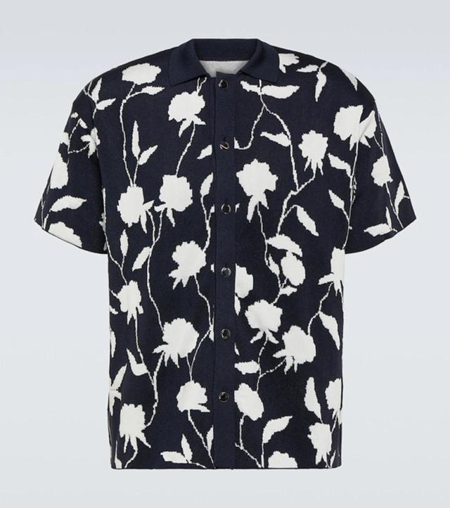 JACQUEMUS La Chemise Maille Rosa Jacquard Shirt In Black Product Image