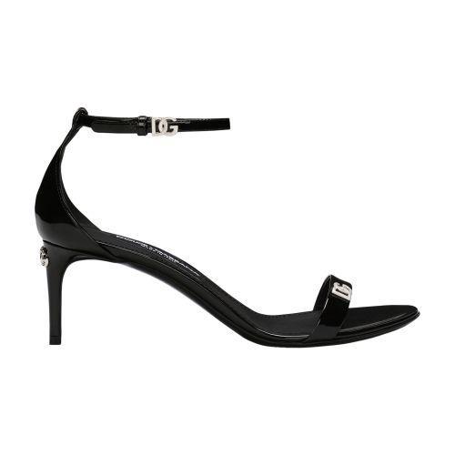 Patent Leather Sandals In Black Product Image