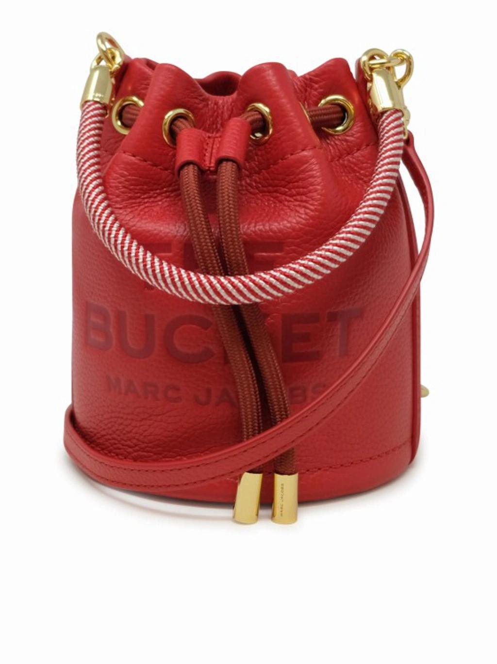 Red Leather The Mini Bucket Bag Product Image