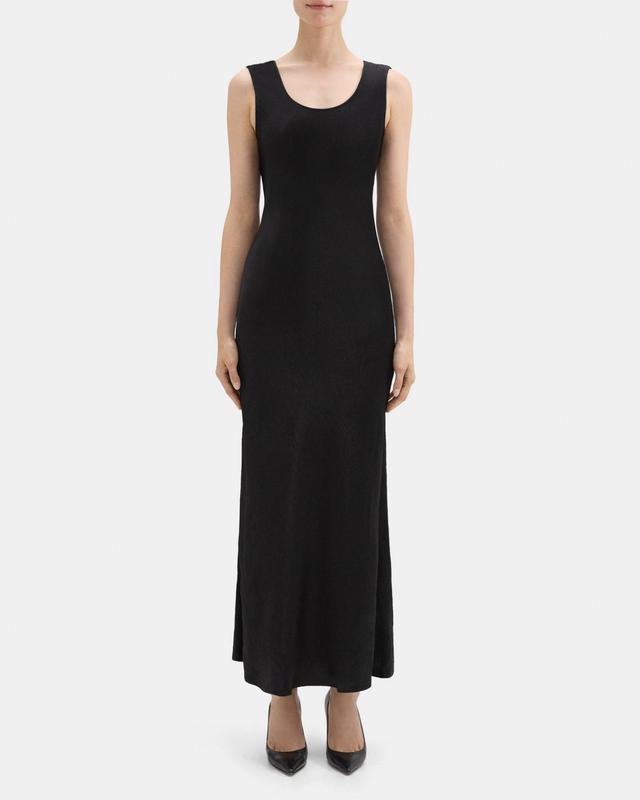 Draped Back Midi Dress in Satin Product Image