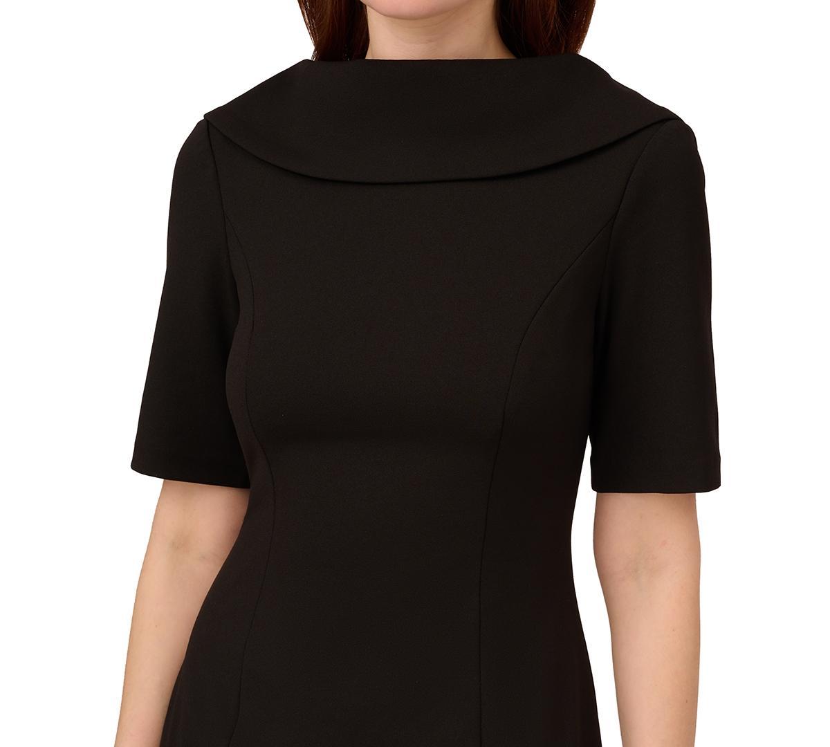 Adrianna Papell V-Back Foldover Collar Short Sleeve Sheath Dress Product Image