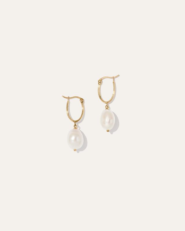 Organic Freshwater Cultured Pearl Hoops | Quince Product Image