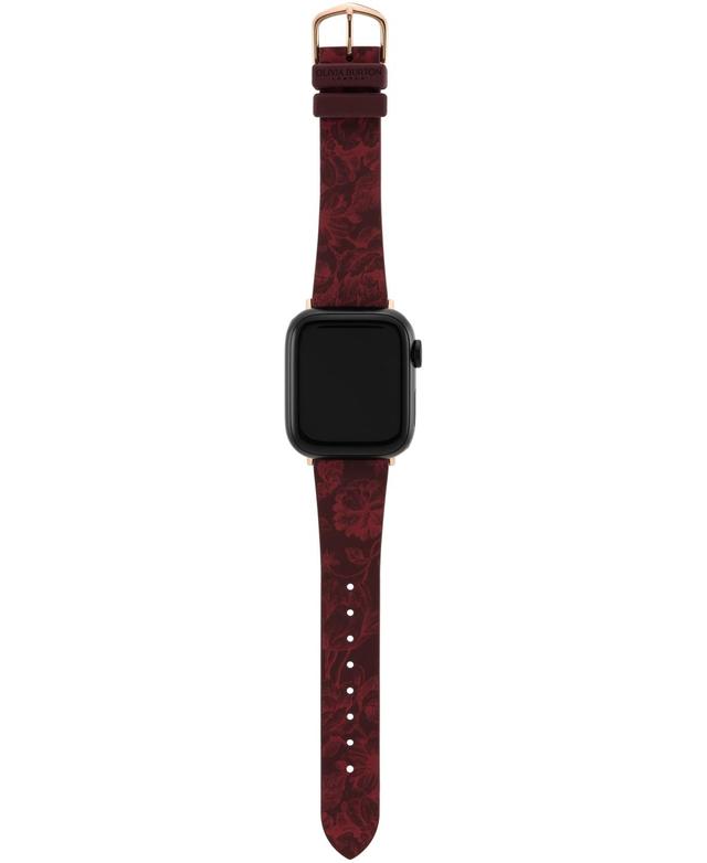 Olivia Burton Womens Cranberry Silicone Apple Watch Strap 38mm, 30mm, 41mm Product Image