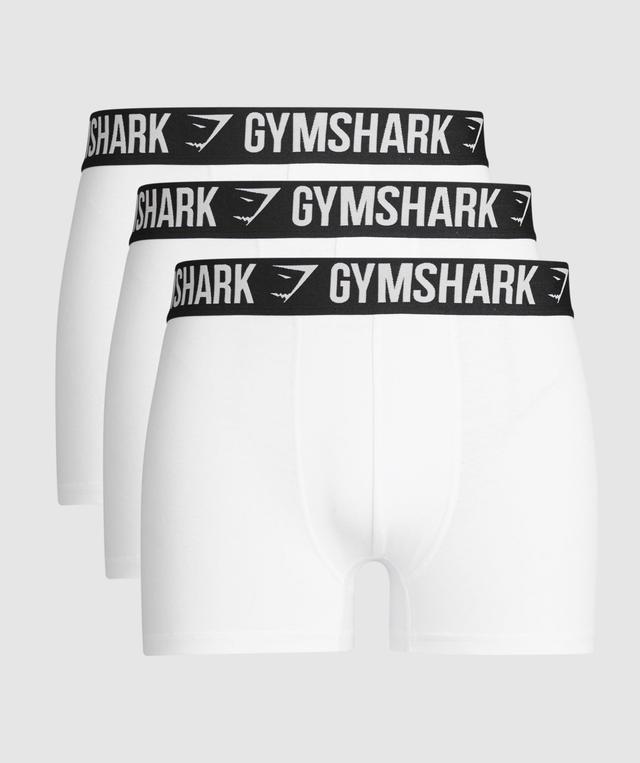 Gymshark Boxer Brief 3PK - White Male Product Image