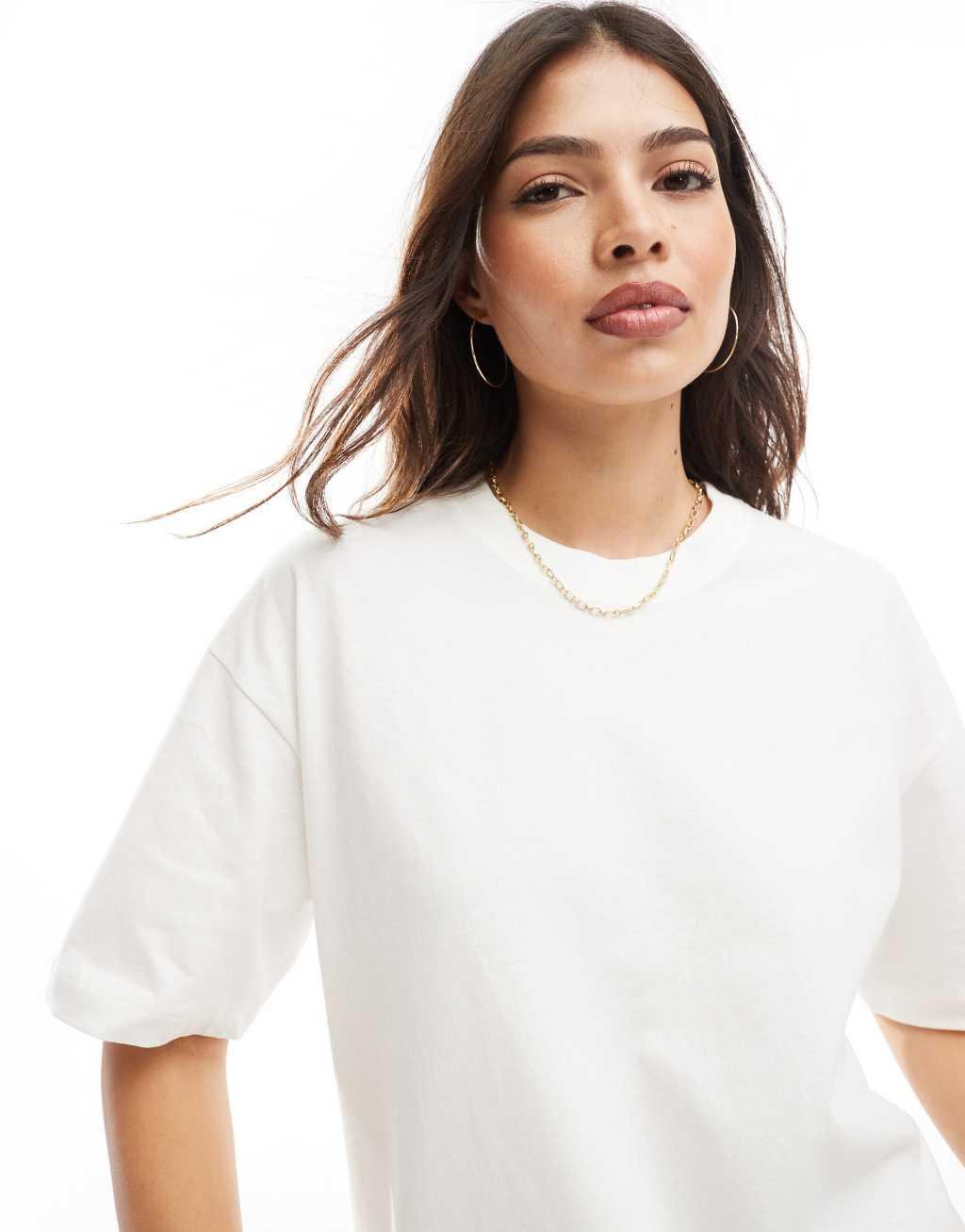 Cotton On boxy oversized tee in white Product Image