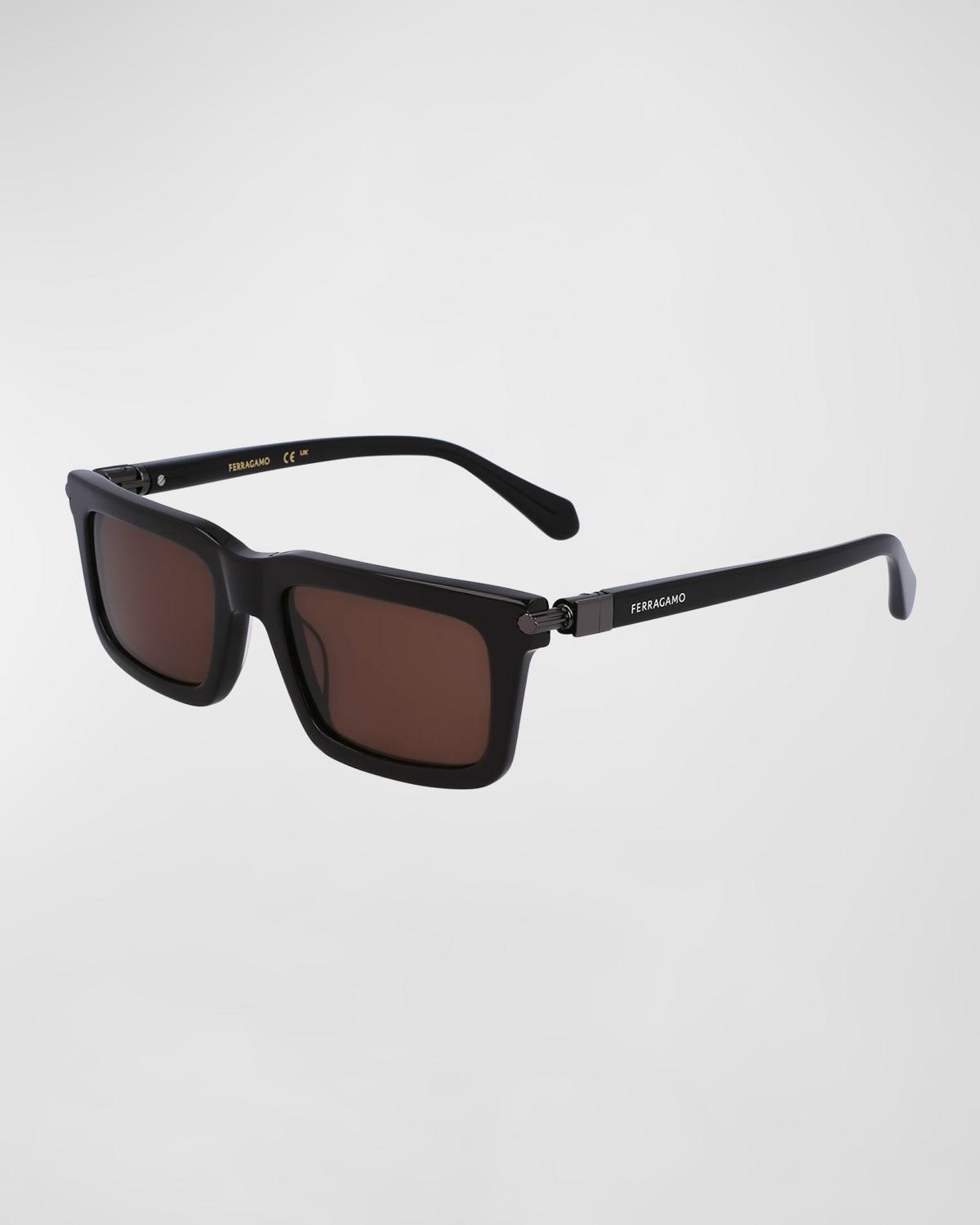 Men's Prisma Modified Acetate Rectangle Sunglasses, 53mm Product Image