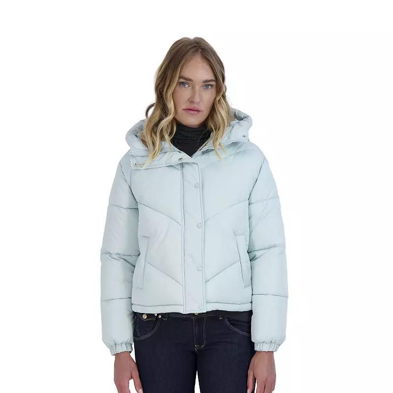 Juniors Sebby Short Puffer Jacket, Womens Green Product Image