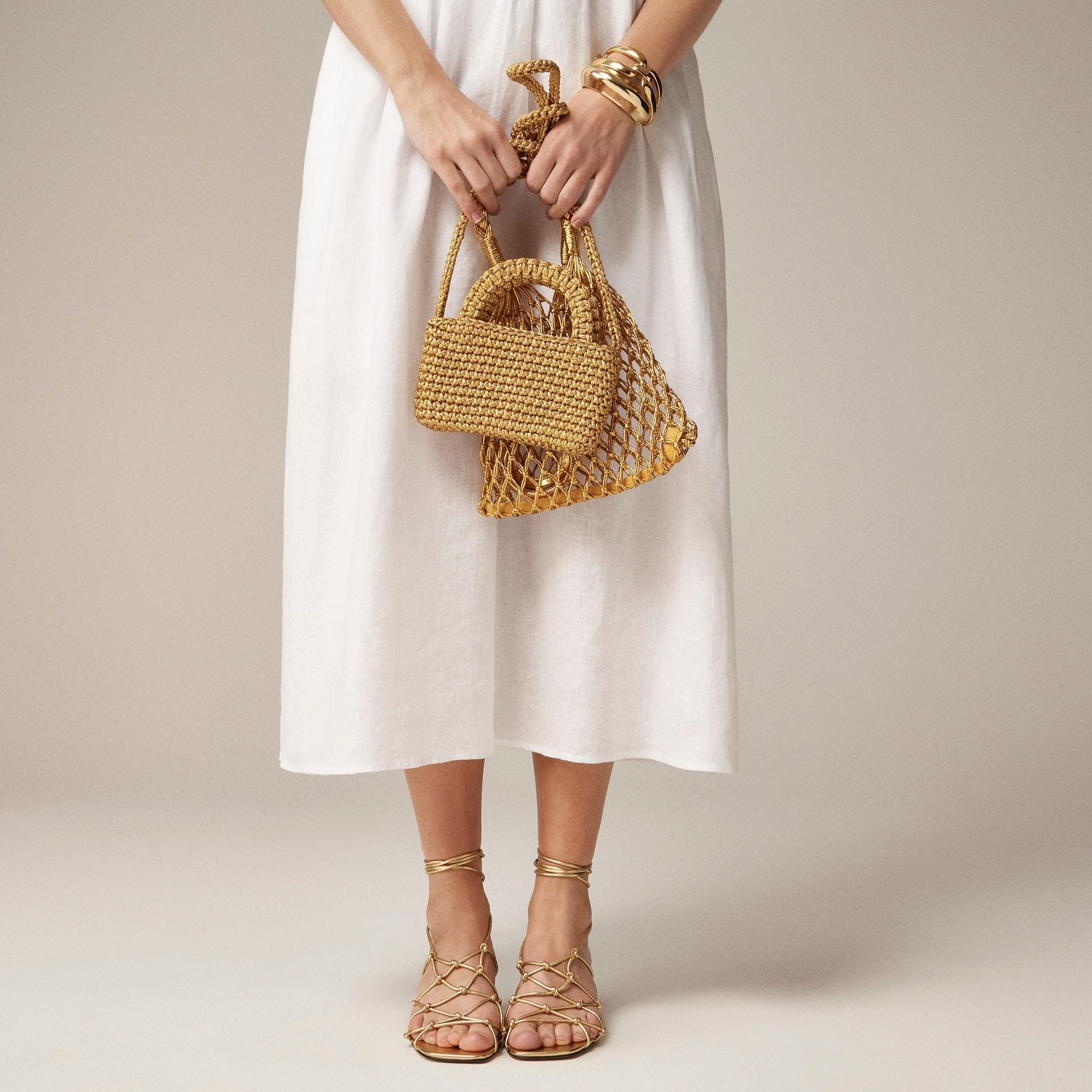 Squareneck midi dress in linen Product Image