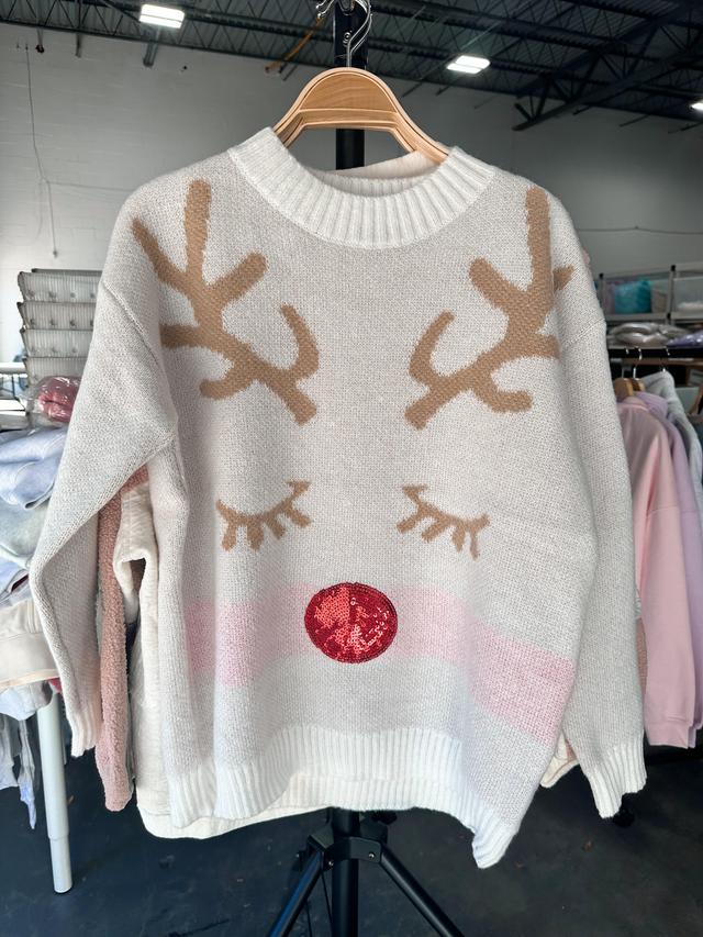 Reindeer sweater last one size SMALL Product Image