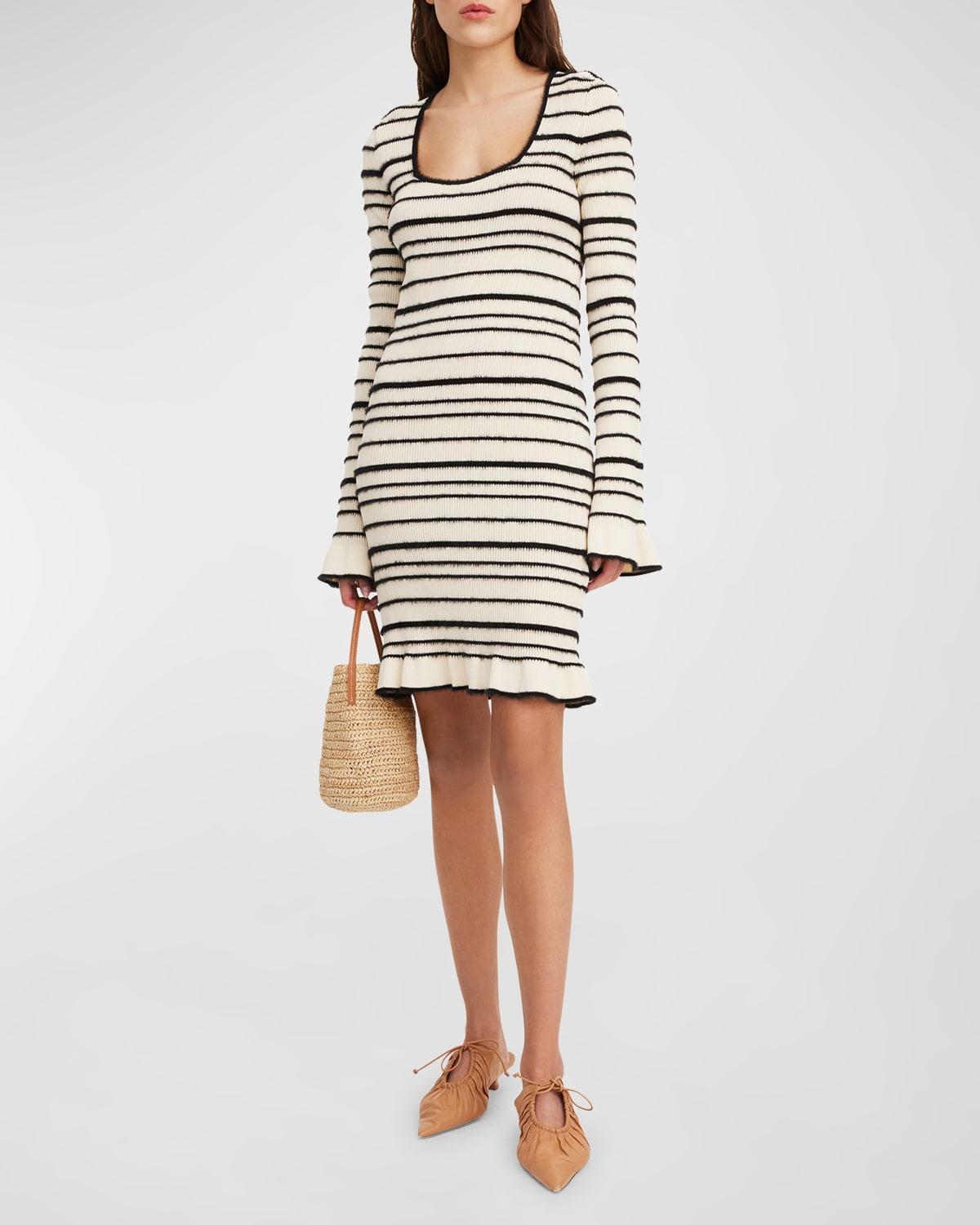 Mailey Ribbed Striped Midi Sweater Dress Product Image