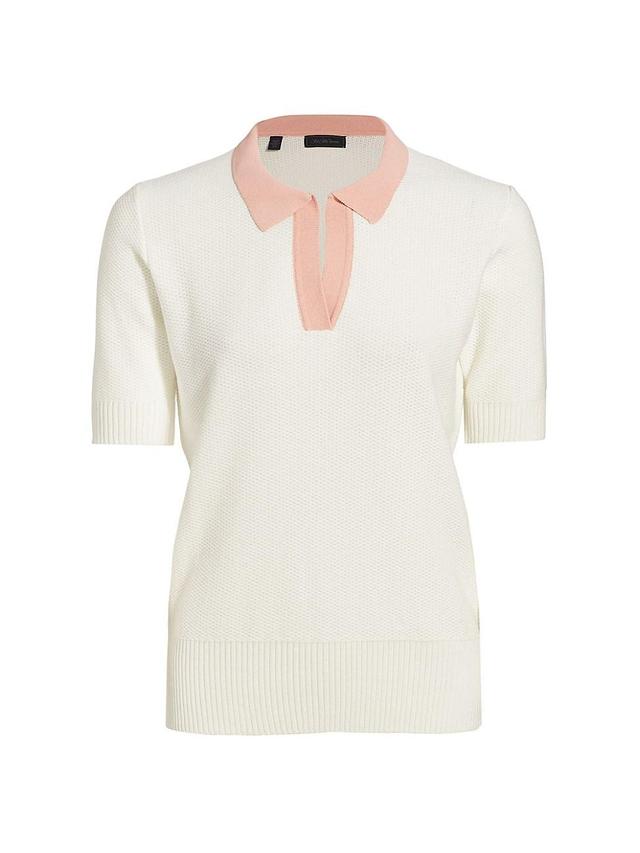 Womens COLLECTION Colorblocked Polo Sweater Product Image