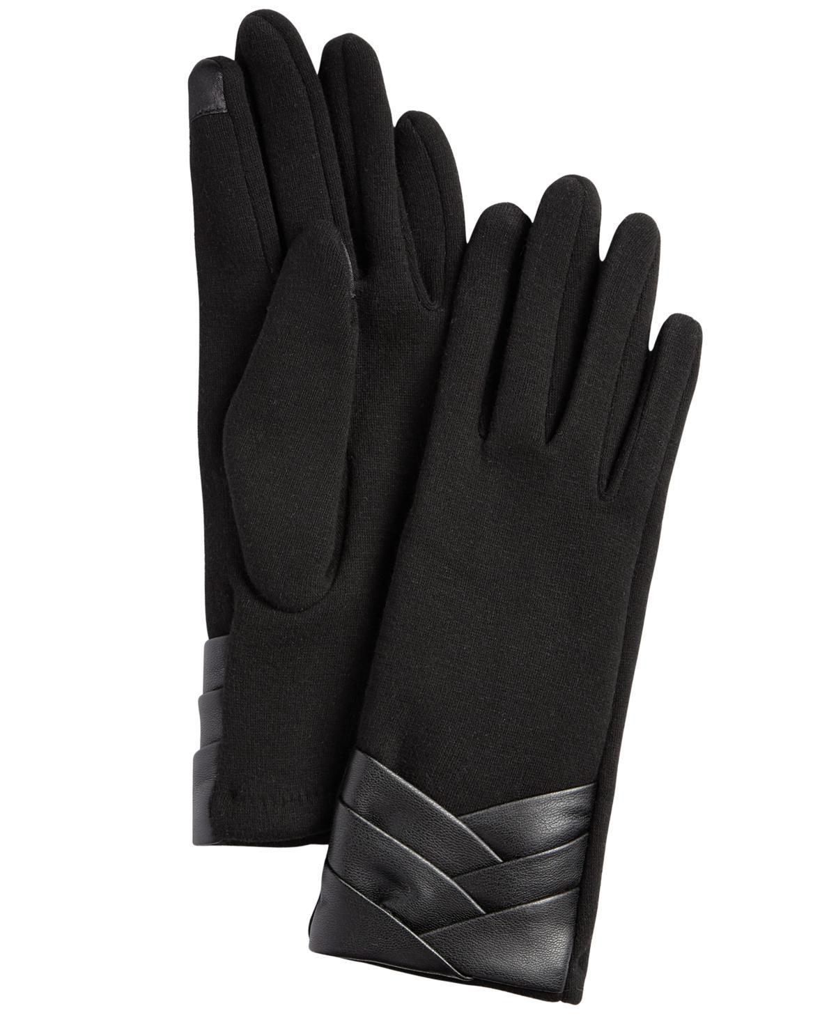 Marcus Adler Womens Pleated Cuff Jersey Touchscreen Gloves Product Image