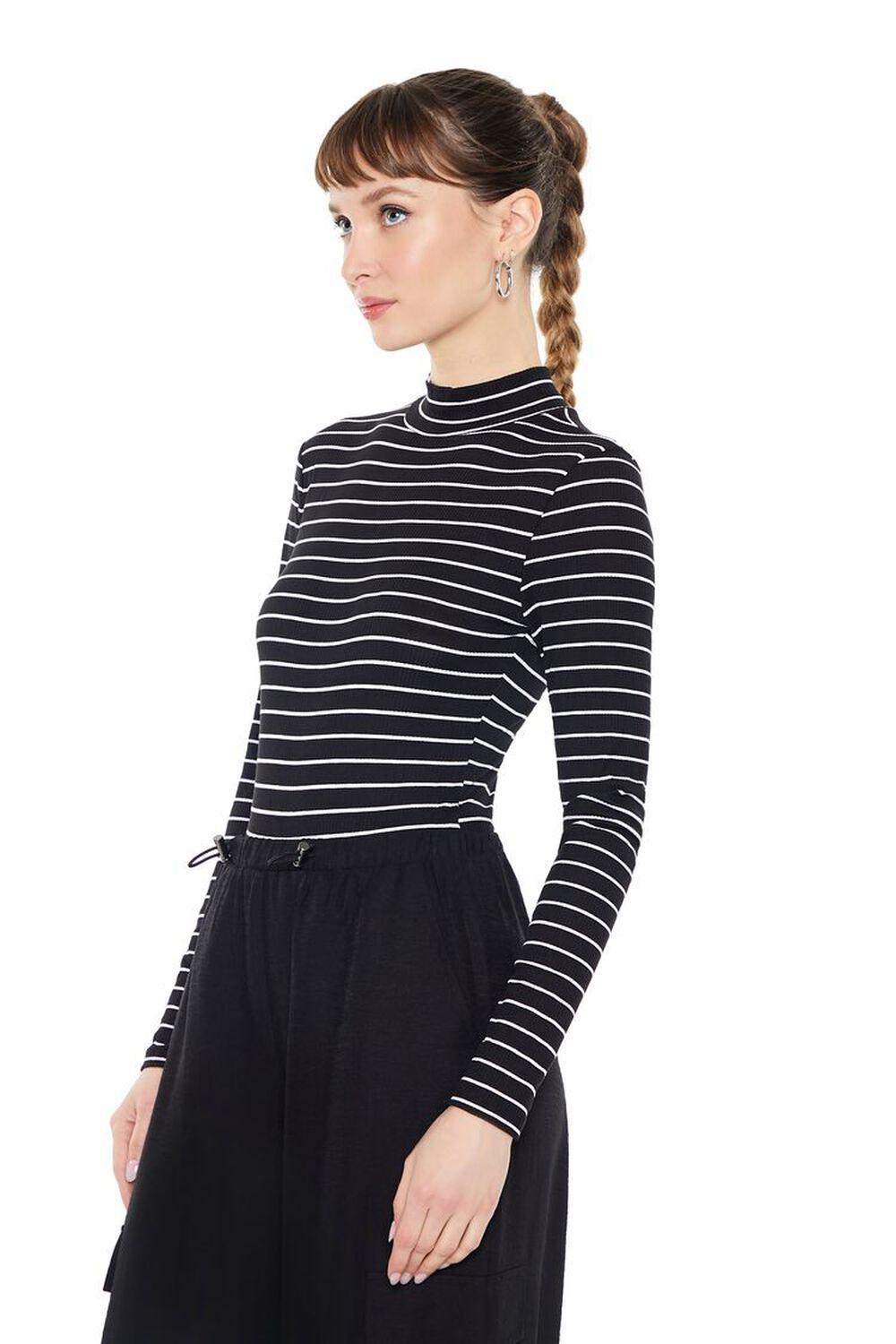 Striped Mock Neck Bodysuit | Forever 21 Product Image