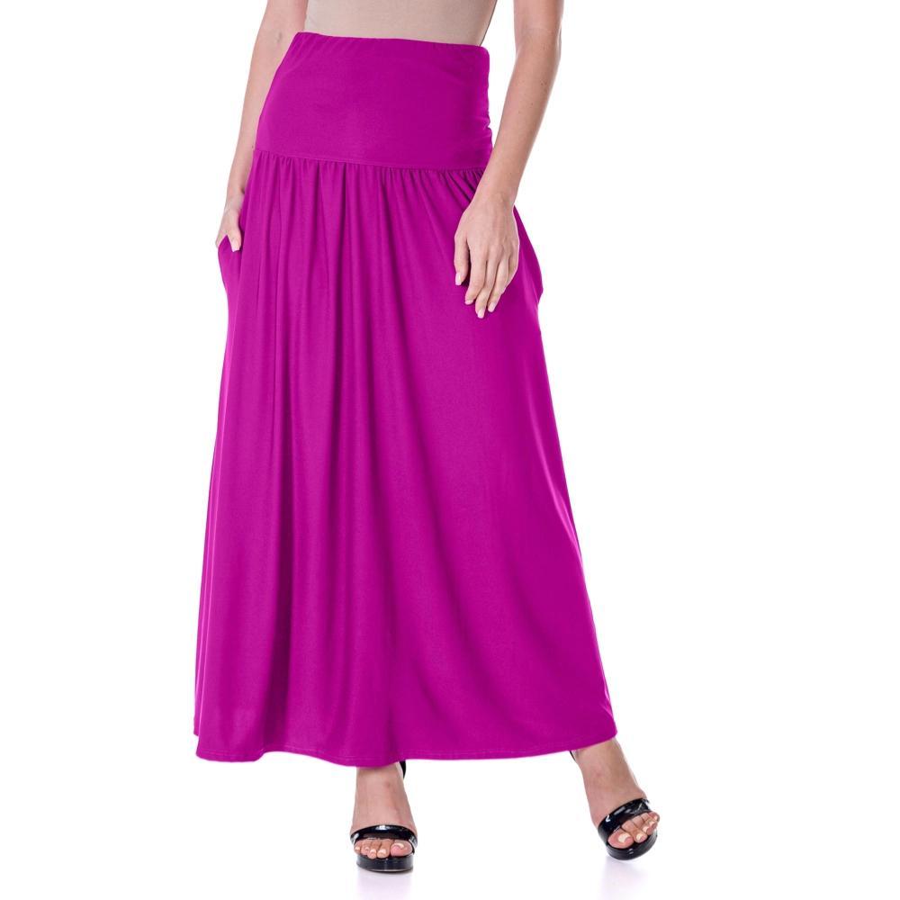 Womens 24Seven Comfort Apparel Foldover Maxi Skirt With Pockets Product Image