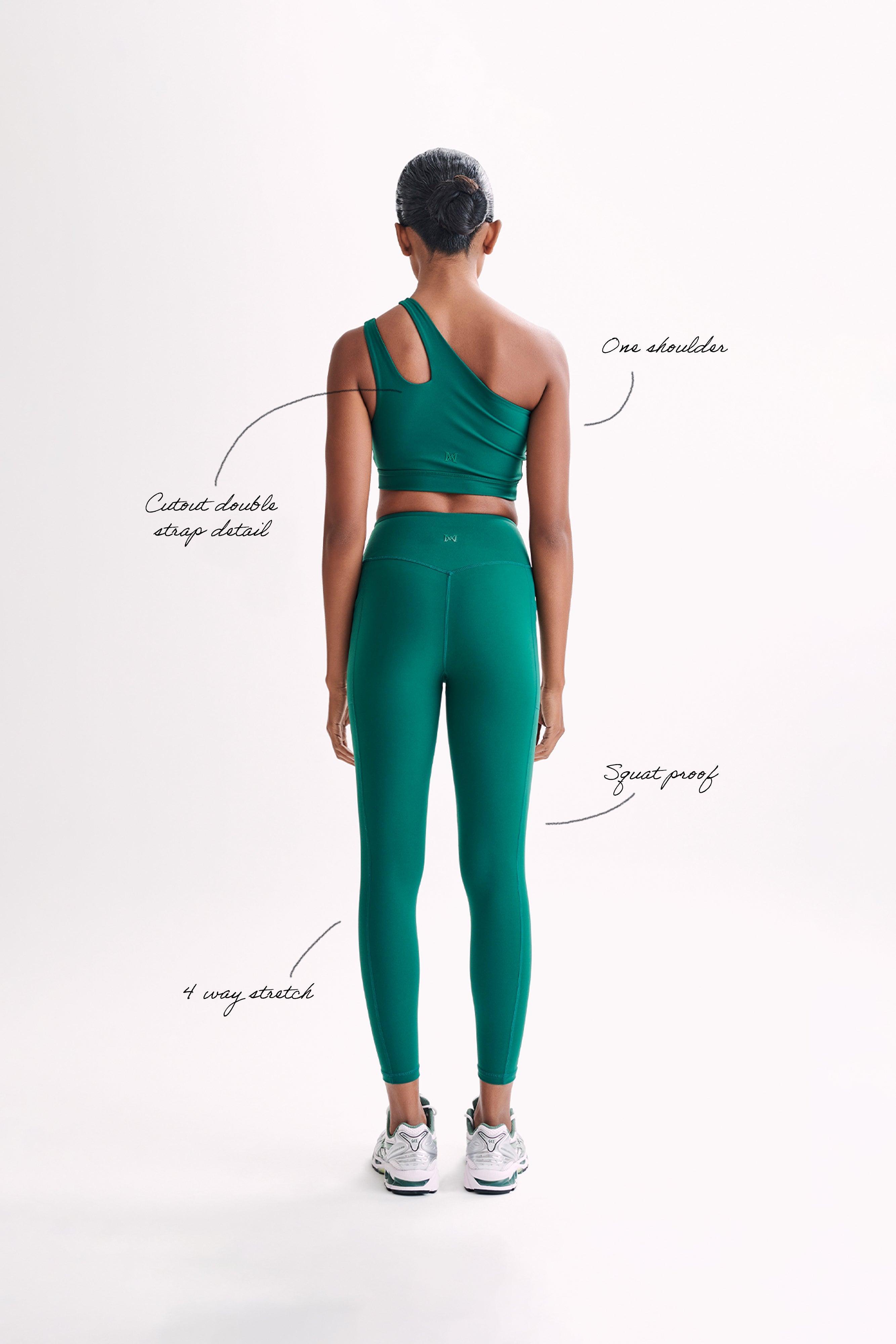 Briar V Back Leggings With Pockets - Green Product Image