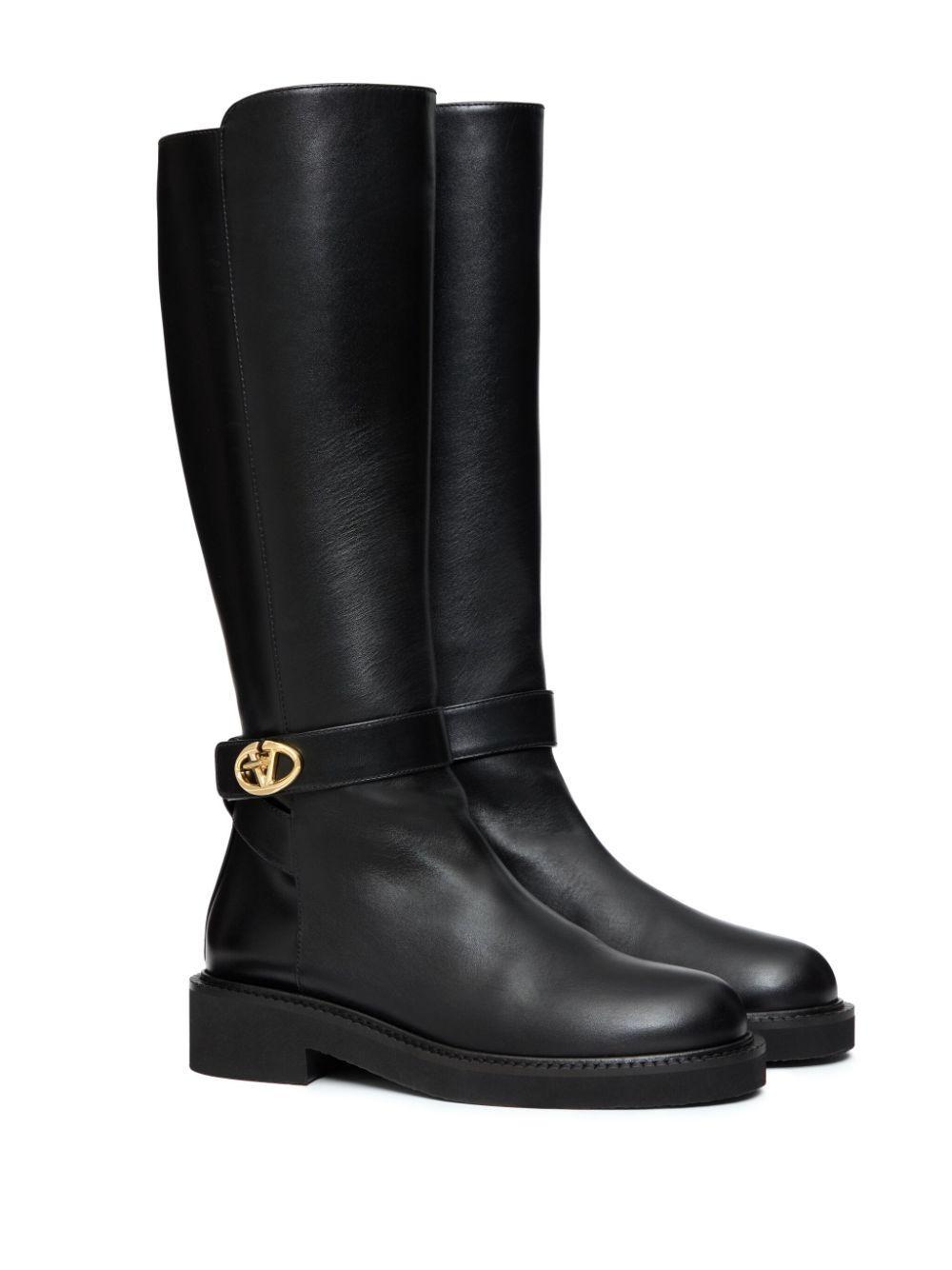 VALENTINO GARAVANI Vlogo Locker Boot In Black Product Image