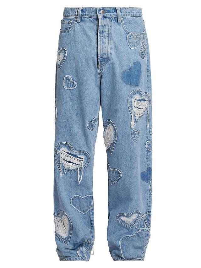 Mens Queen Of The Coast Heart Patchwork Jeans Product Image