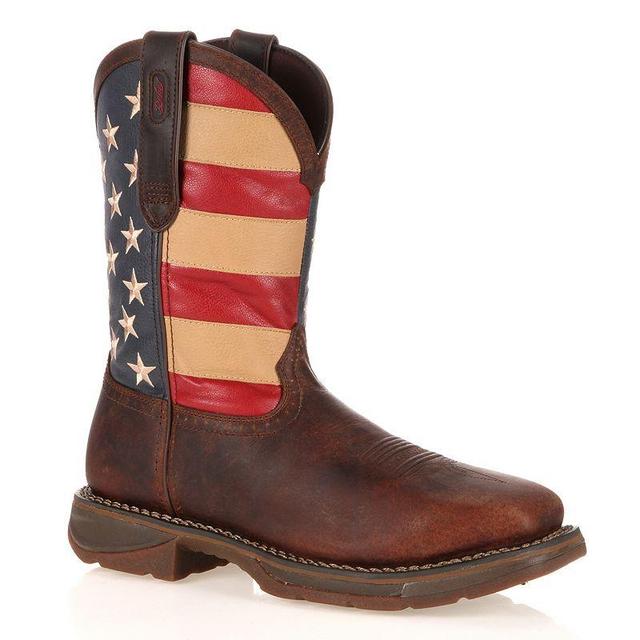 Durango Workin Rebel American Flag Steel-Toe Western Boots, Mens Brown Product Image