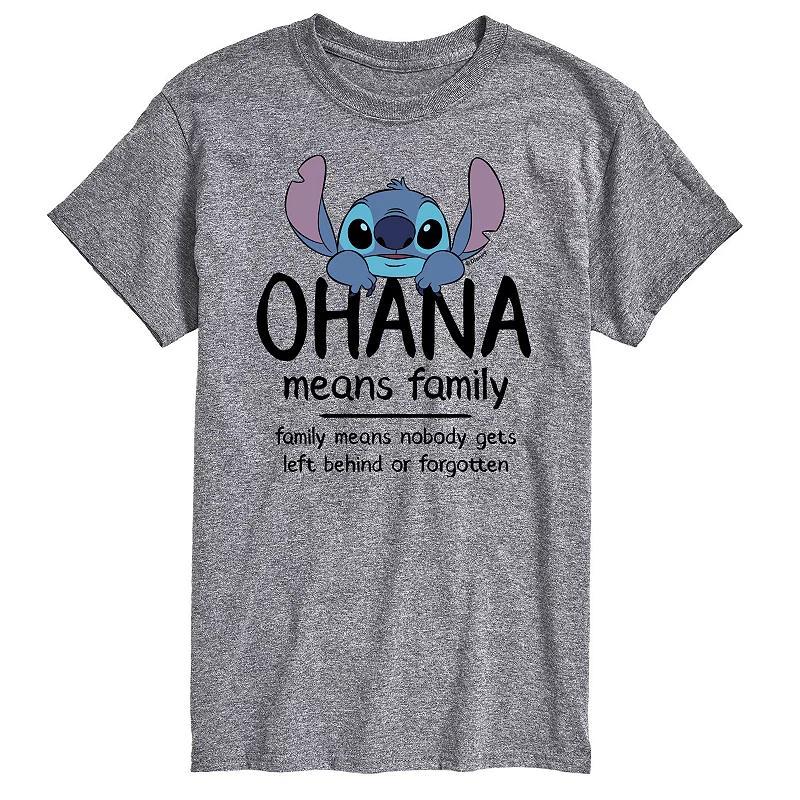 Disneys Lilo and Stitch Big & Tall Ohana Means Family Graphic Tee, Mens White Product Image