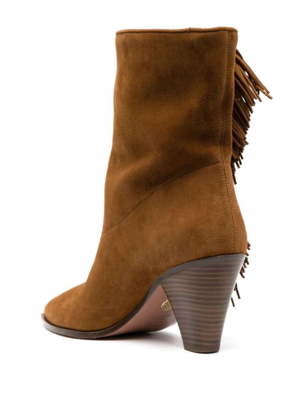 Brown Marfa Fringed 70 Suede Boots Product Image