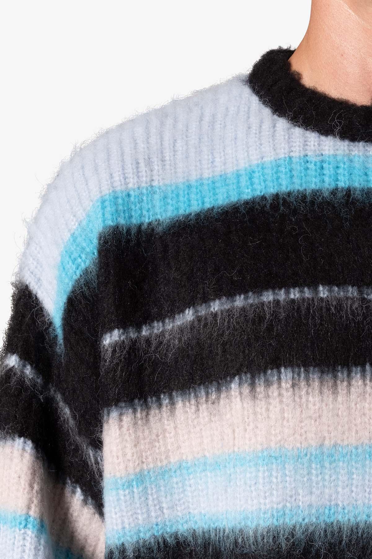 Oversized Water Striped Sweater - Blue Product Image