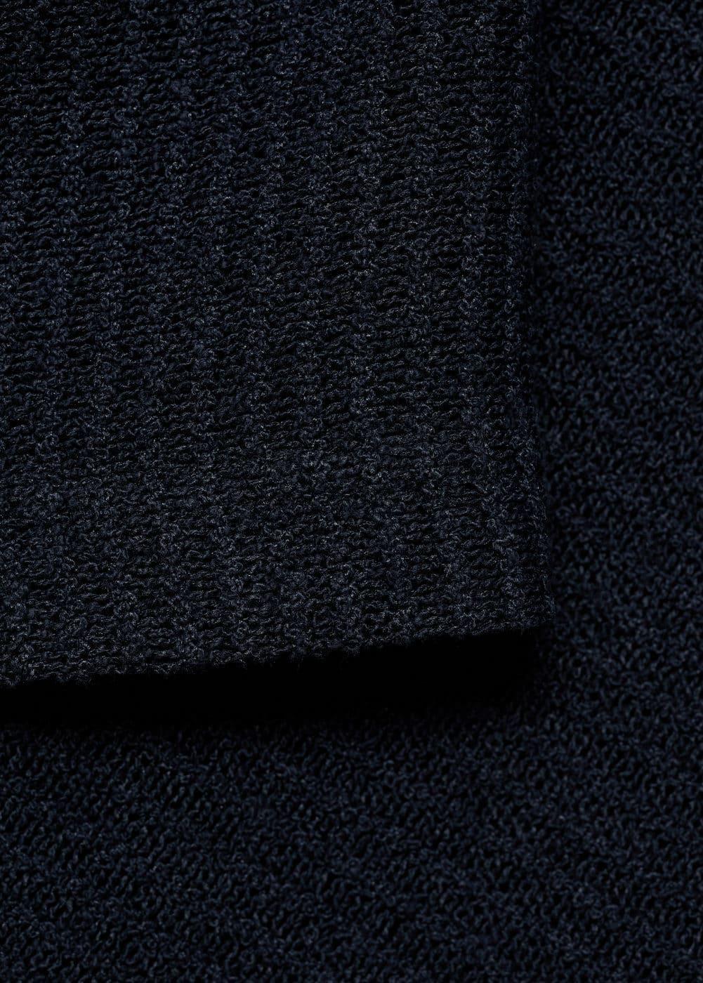 MANGO MAN - Regular fit openwork knit polo shirt dark navyMen Product Image