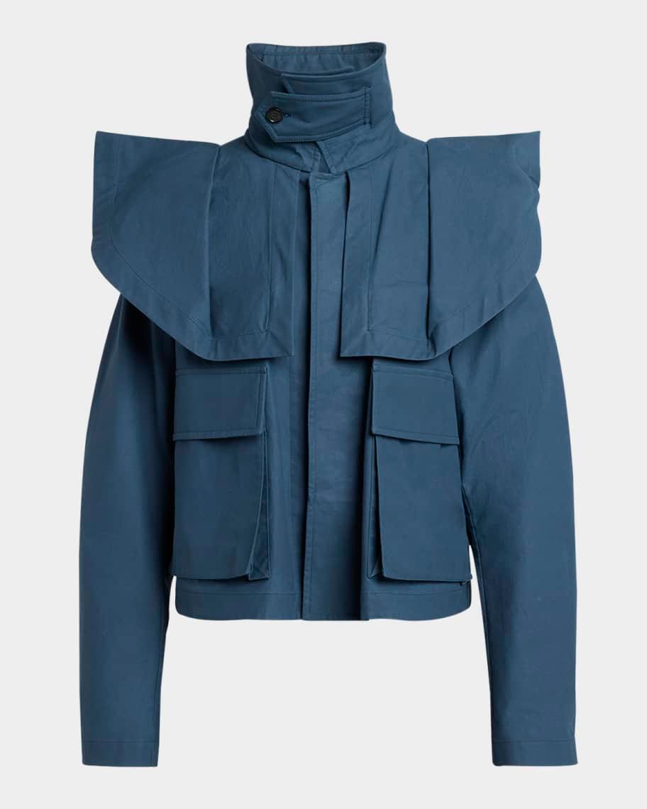 Oversized Collar Cropped Trench Jacket product image