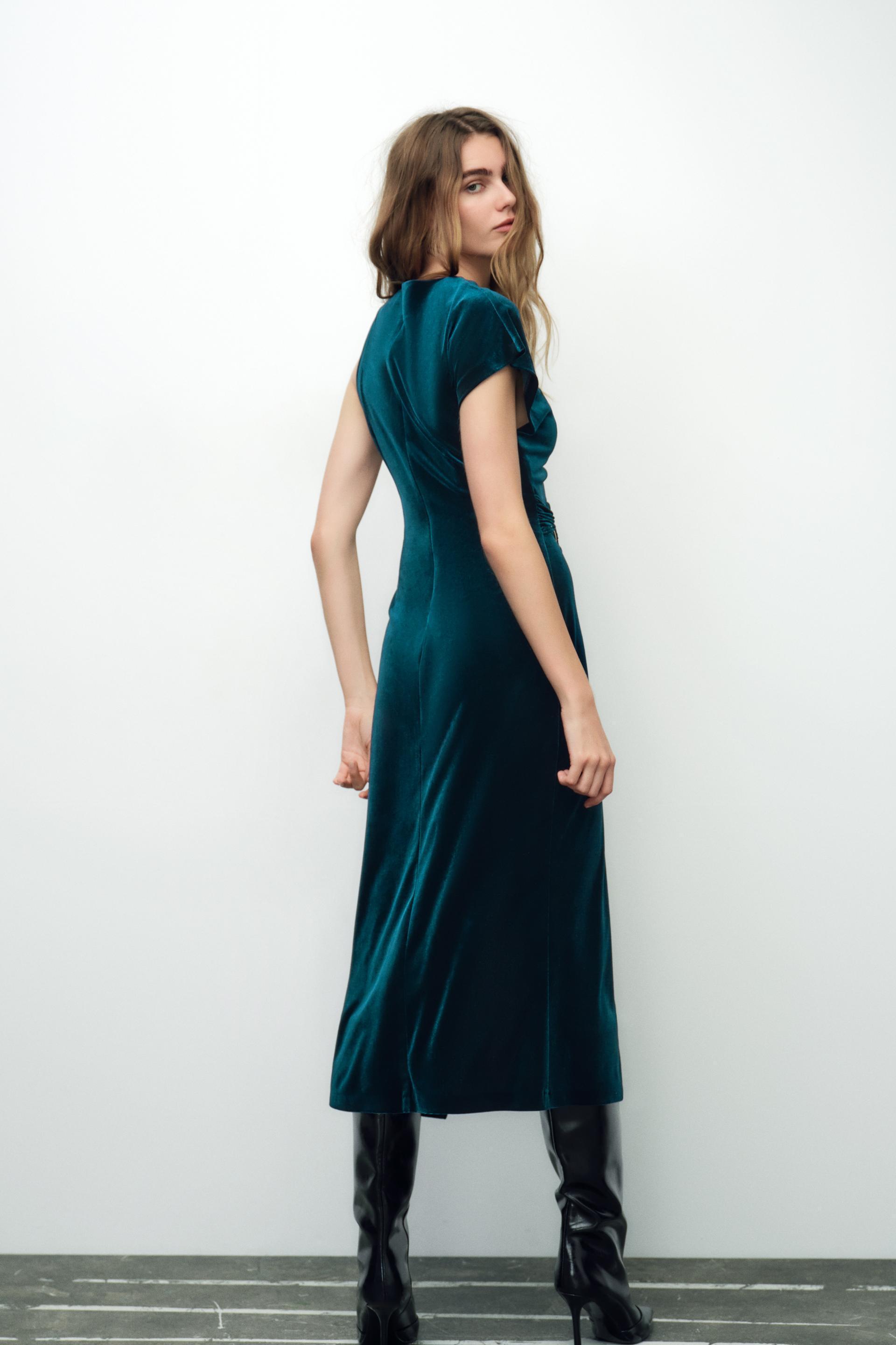 VELVET MIDI DRESS Product Image