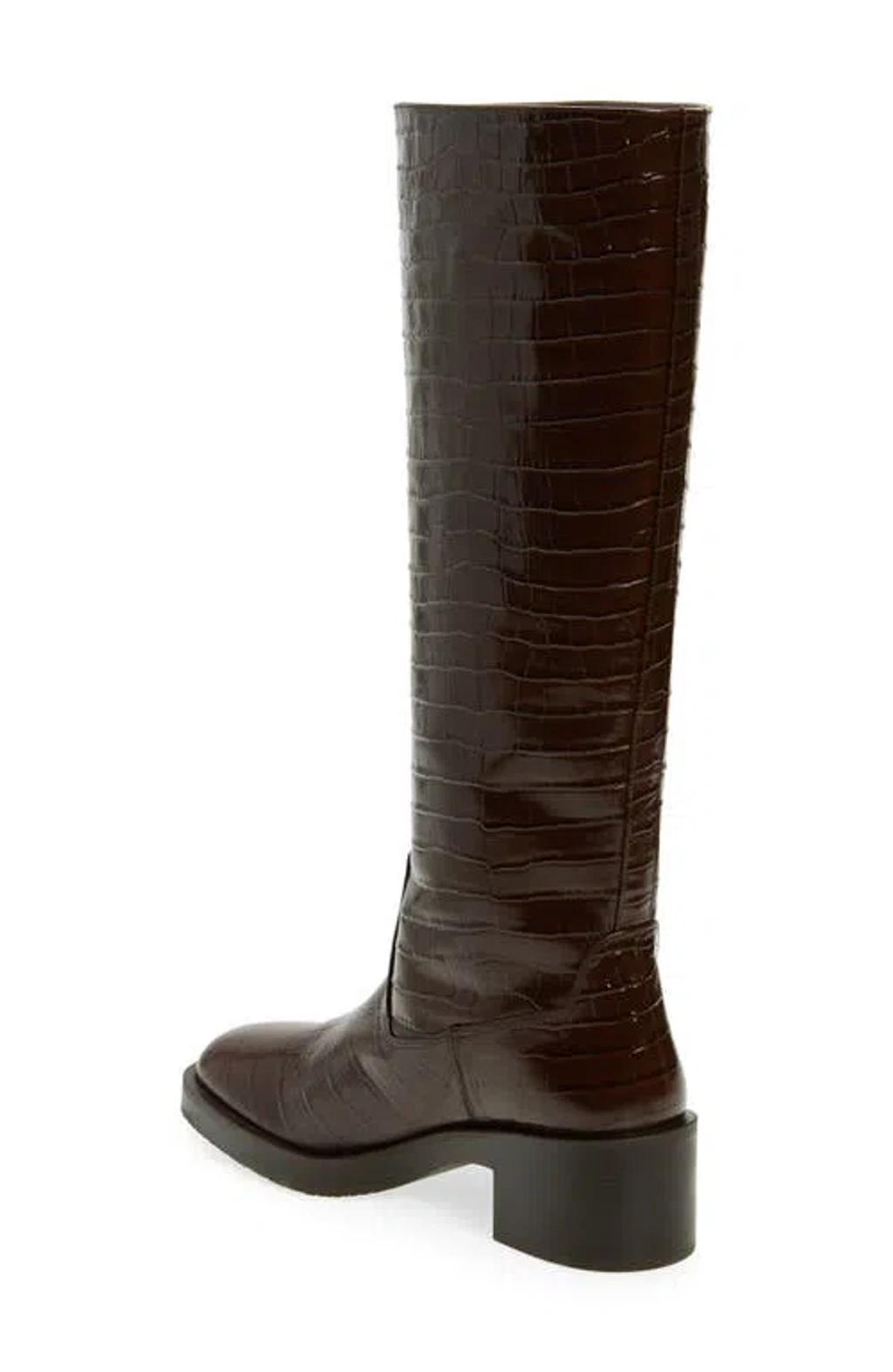 Celia Riding Boot Knee-high In Walnut Tonal Product Image