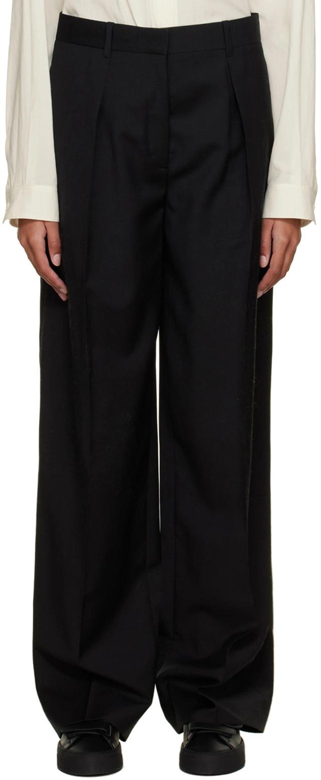 THE ROW Black Marce Trousers In Onyx Product Image