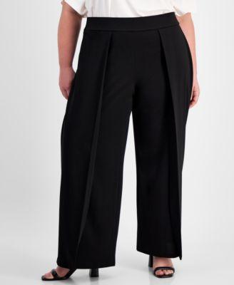 Plus Size Flyaway Cool Crepe Wide-Leg Pull-On Pants Product Image