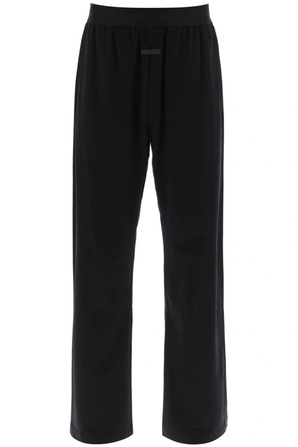 Logo-patch Straight-leg Trousers In Black Product Image