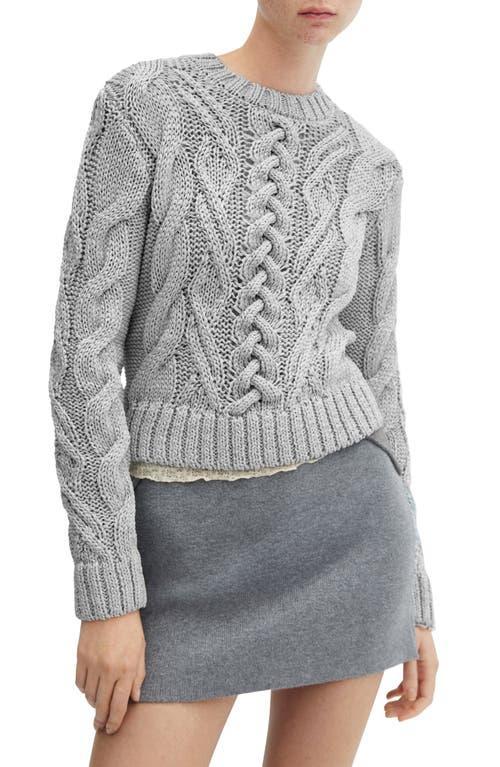 MANGO - Knitted braided sweater silverWomen Product Image