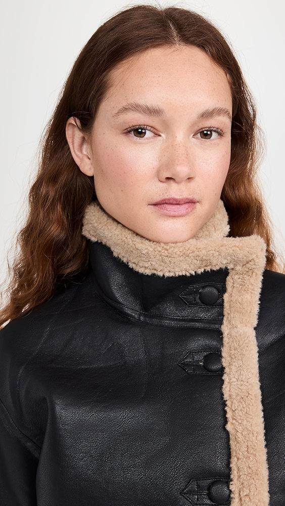 Moon River Black Faux Shearling Jacket | Shopbop Product Image