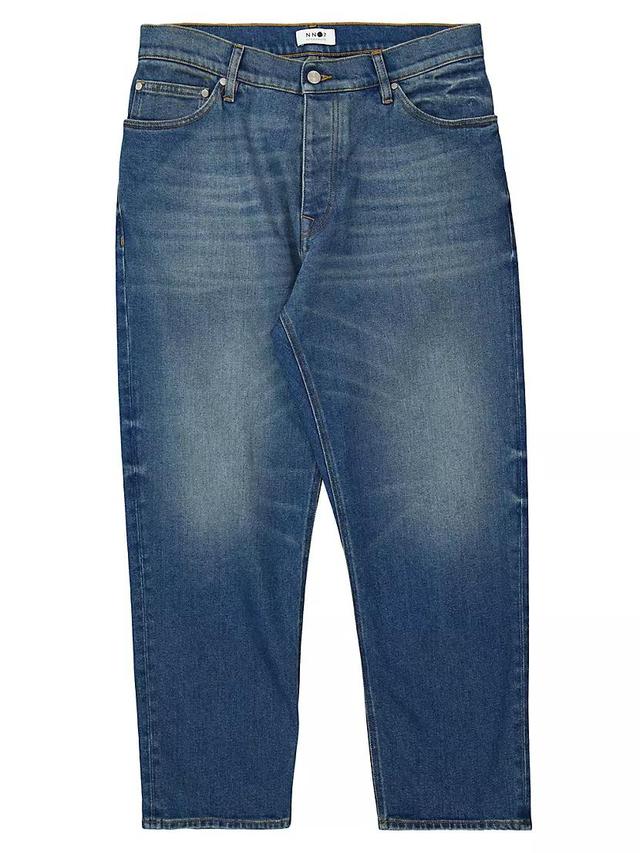 Straight-Leg Cotton-Blend Jeans Product Image