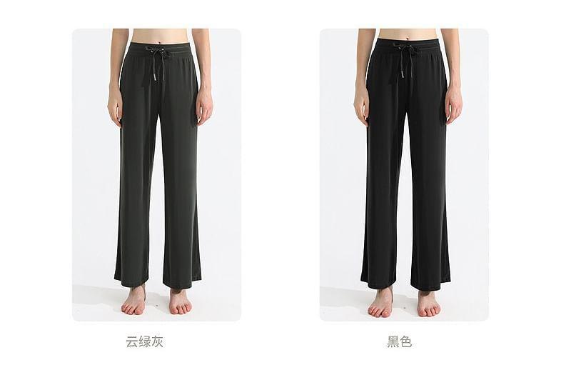 High Waist Plain Wide Leg Sweatpants Product Image