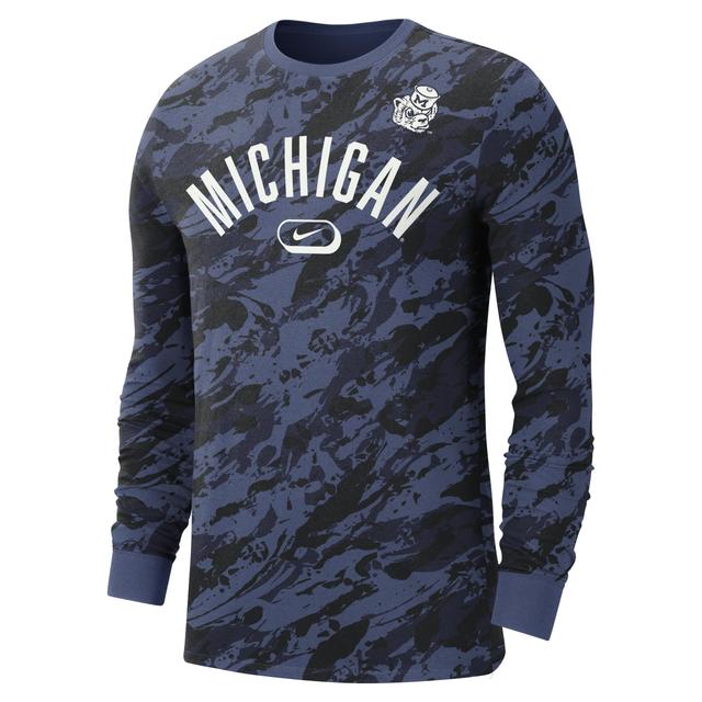 Michigan Nike Men's College Crew-Neck Long-Sleeve T-Shirt Product Image