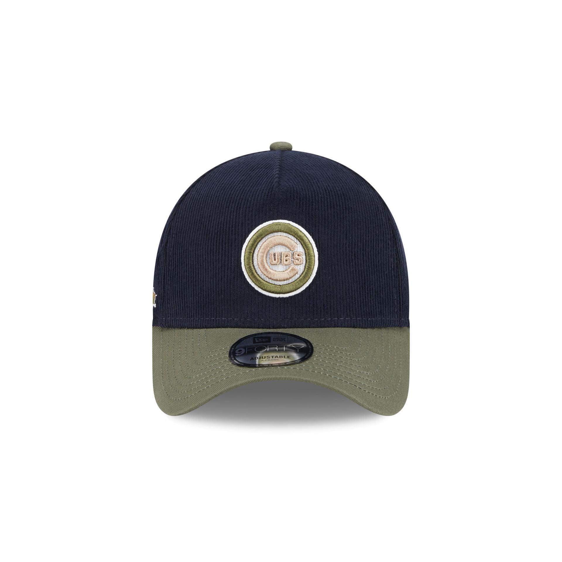 Chicago Cubs Navy 9FORTY A-Frame Snapback Hat Male Product Image