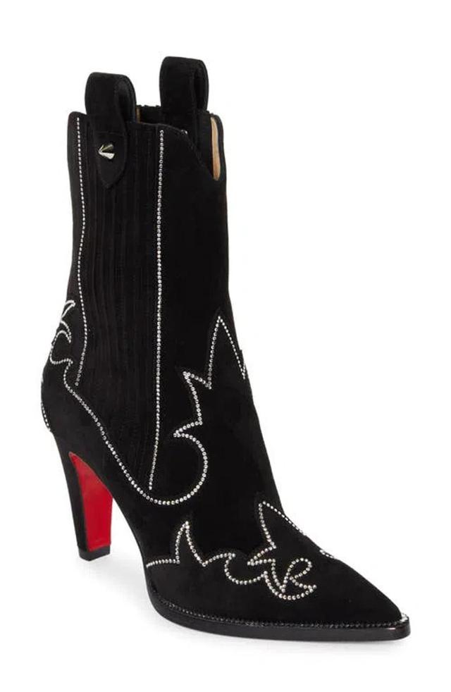 Santia Crystal Beaded Western Boot In Black/bk Product Image