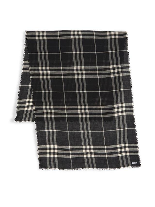 Mens Giant Check Wool Scarf Product Image