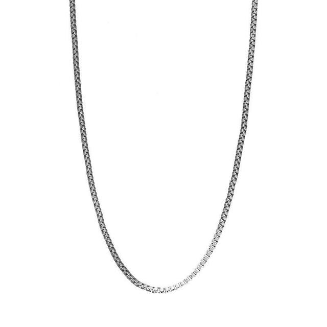 Blue La Rue Stainless Steel Box Chain Necklace, Womens Grey Product Image