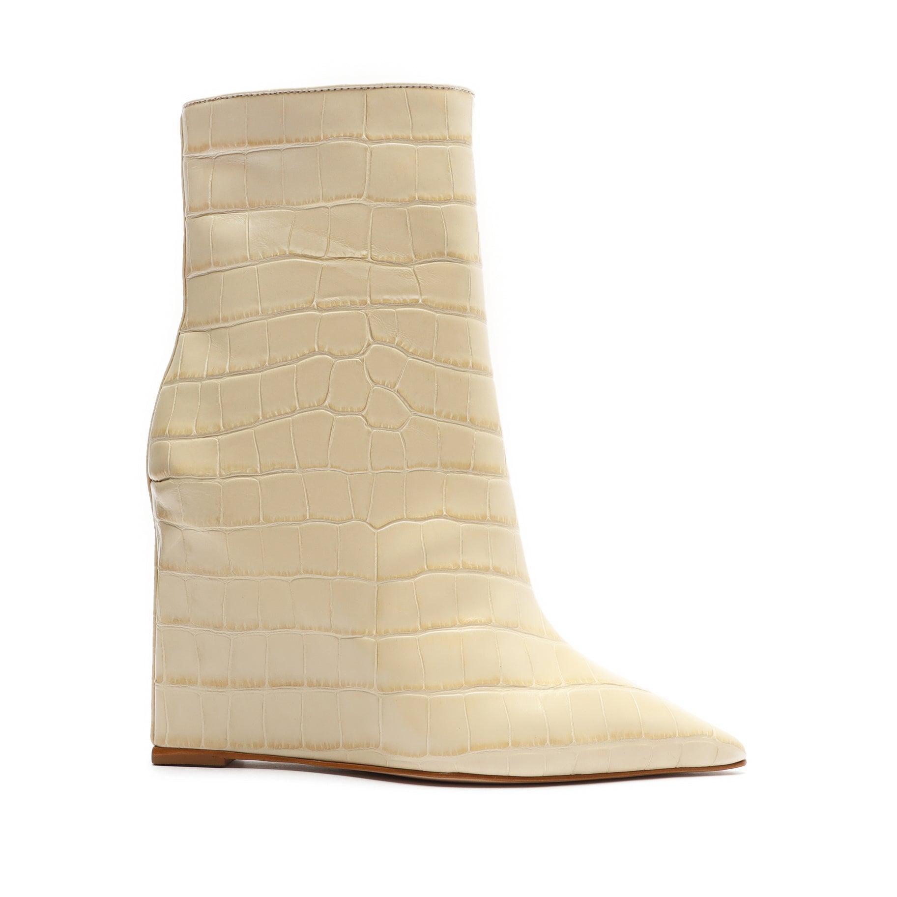 Asya Crocodile-Embossed Leather Bootie Female Product Image