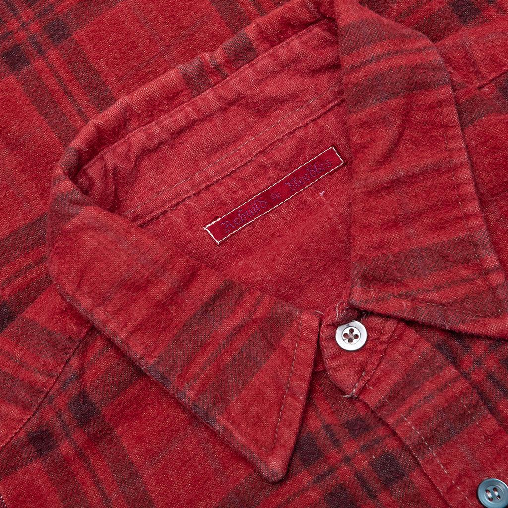 Over Dye 7 Cuts Wide Shirt - Red Male Product Image