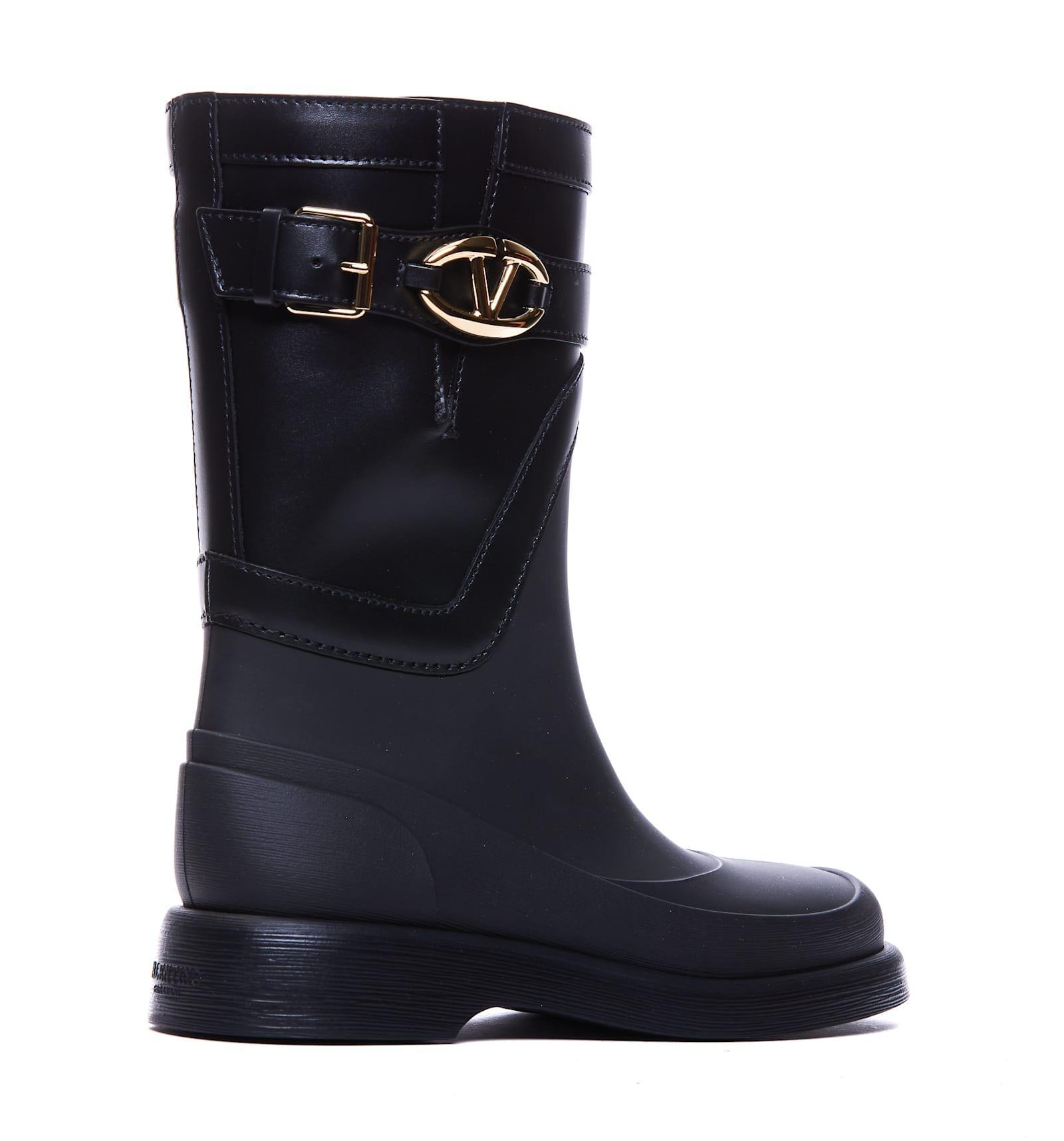 VALENTINO GARAVANI Vlogo Rainboots In Negro Product Image