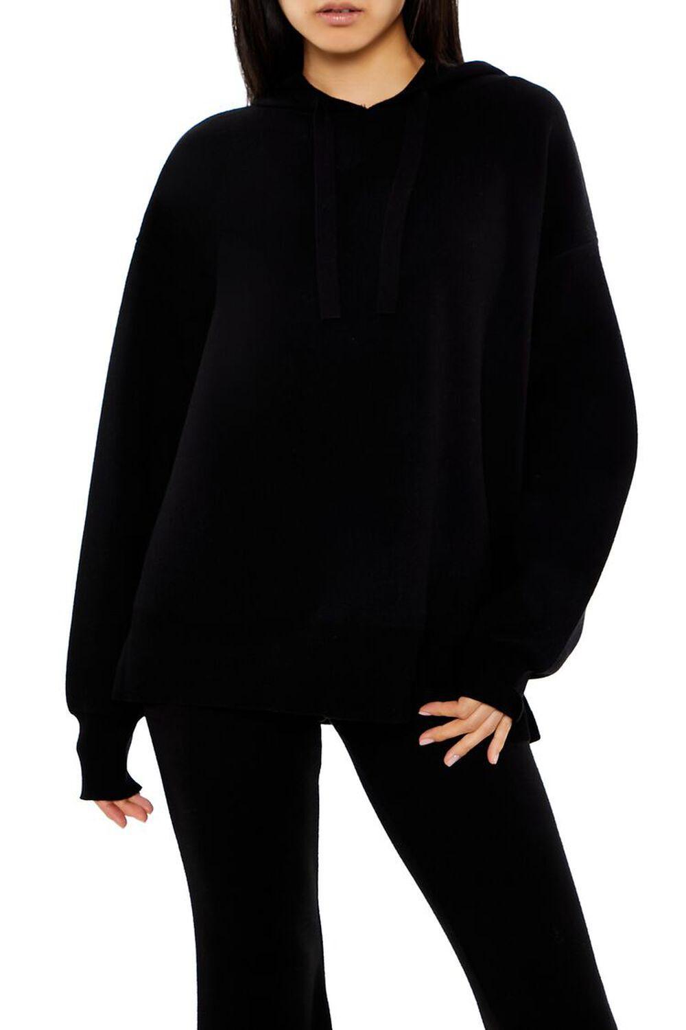 Sweater-Knit Drop-Sleeve Hoodie | Forever 21 Product Image