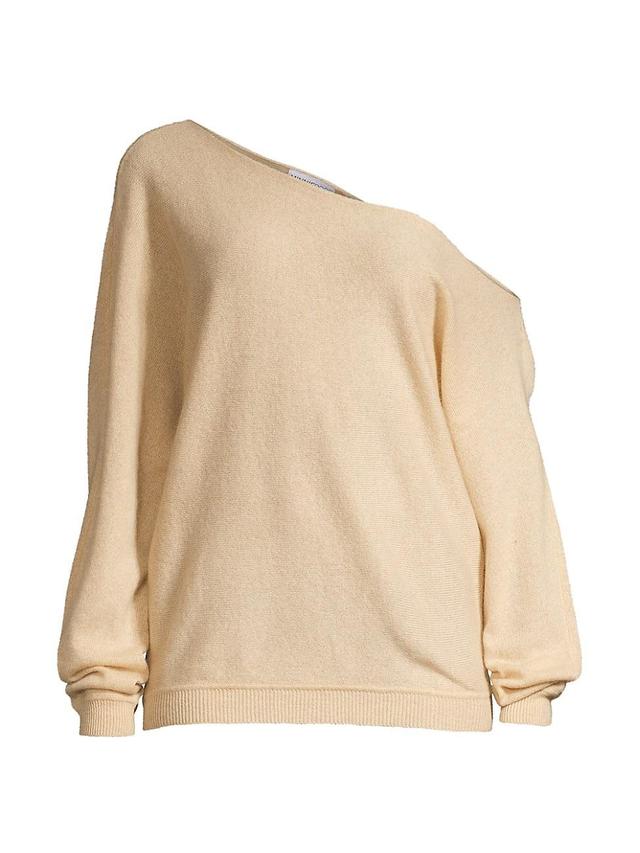 Womens Asymmetric Off-The-Shoulder Cashmere Top Product Image